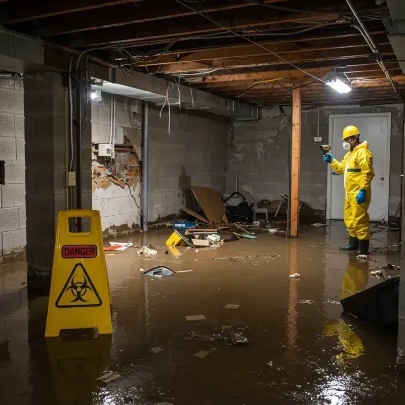 Flooded Basement Electrical Hazard in Vander, NC Property